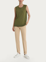 Maglia smanicata in Crêpe Lurex Verdi Donna - Ragno