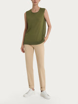 Maglia smanicata in Crêpe Lurex Verdi Donna - Ragno