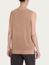 Maglia smanicata in Crêpe Lurex Marroni Donna - Ragno