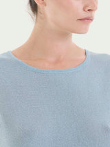 Maglia smanicata in Crêpe Lurex Azzurri Donna - Ragno
