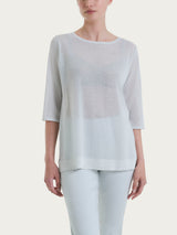 Maglia con manica 3/4 in Crêpe Lurex Bianchi Donna - Ragno