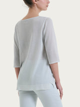 Maglia con manica 3/4 in Crêpe Lurex Bianchi Donna - Ragno