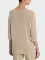 Maglia con manica 3/4 in Crêpe Lurex Bianchi Donna - Ragno