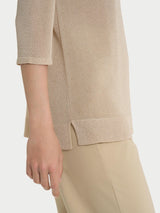 Maglia con manica 3/4 in Crêpe Lurex Bianchi Donna - Ragno