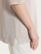 Maglia con manica 3/4 in Crêpe Lurex Viola Donna - Ragno