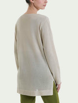 Cardigan con bottoni in Crêpe Lurex Bianchi Donna - Ragno