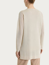 Cardigan con bottoni in Crêpe Lurex Bianchi Donna - Ragno