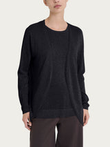 Cardigan in Crêpe Lurex Neri Donna - Ragno