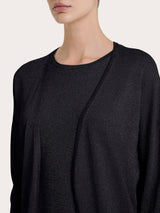 Cardigan in Crêpe Lurex Neri Donna - Ragno