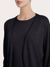 Cardigan in Crêpe Lurex Neri Donna - Ragno