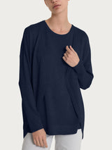 Cardigan in Crêpe Lurex Blu Donna - Ragno