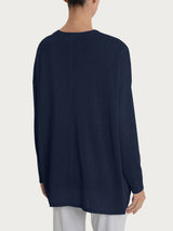 Cardigan in Crêpe Lurex Blu Donna - Ragno