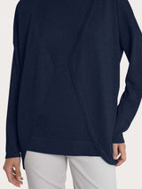 Cardigan in Crêpe Lurex Blu Donna - Ragno