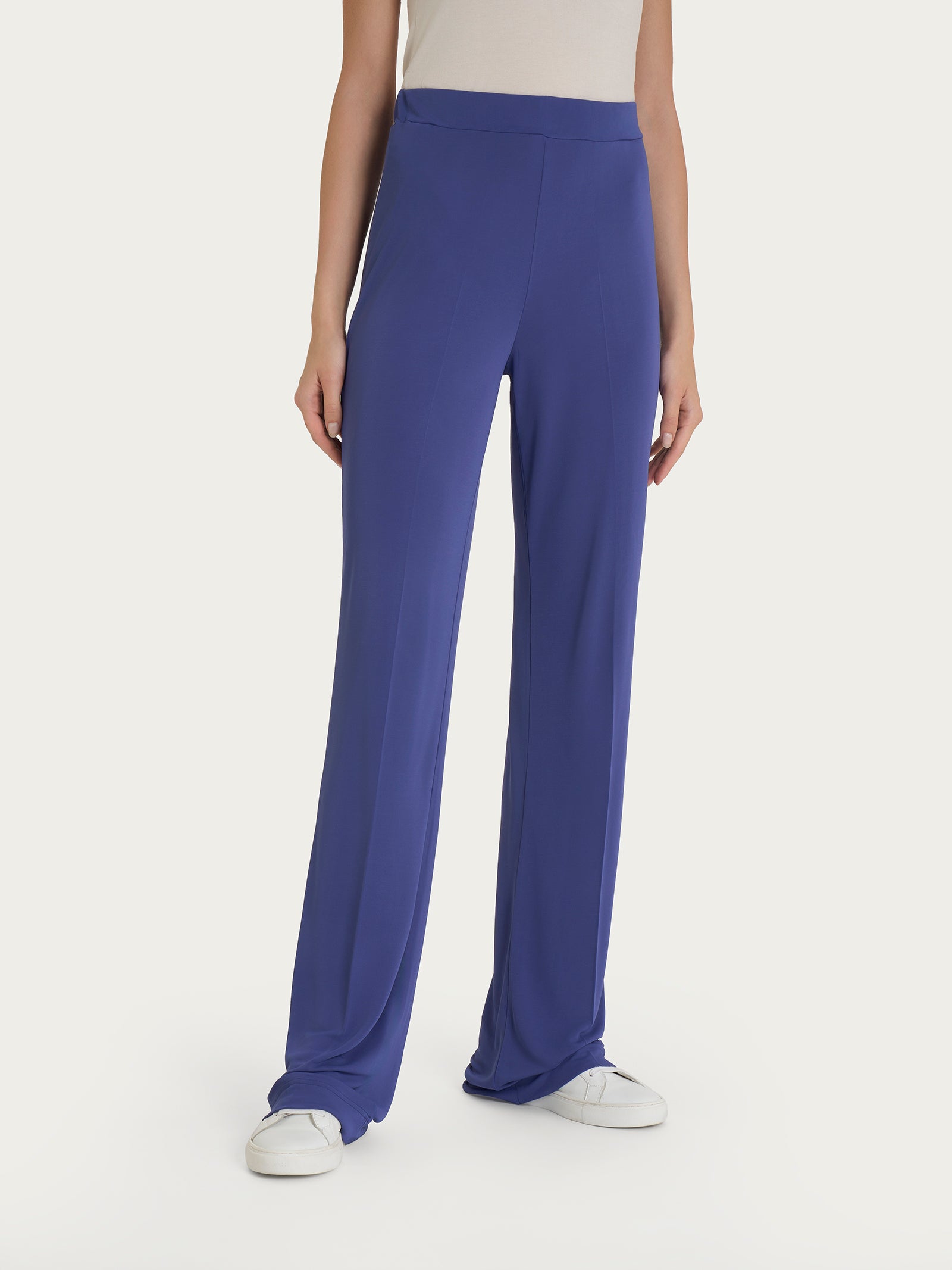Pantalone ampio in Crêpe Satin Blu Donna - Ragno