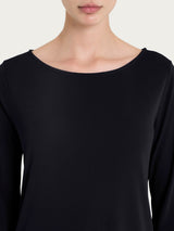 Maglia manica 3/4 in Crêpe Satin Neri Donna - Ragno