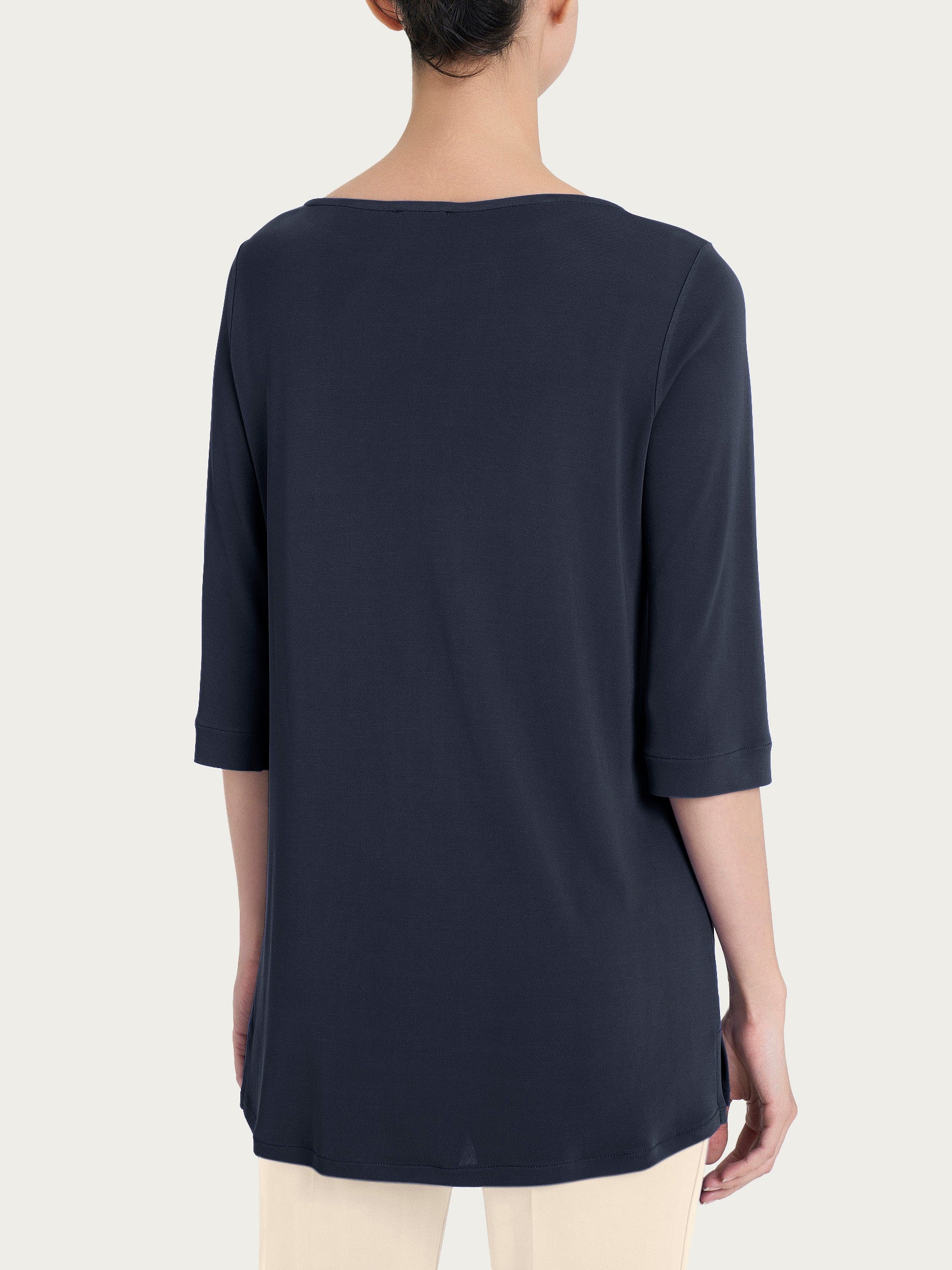 Maglia manica 3/4 in Crêpe Satin Blu Donna - Ragno