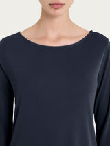 Maglia manica 3/4 in Crêpe Satin Blu Donna - Ragno