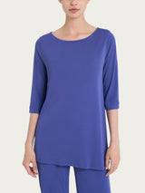 Maglia manica 3/4 in Crêpe Satin Blu Donna - Ragno