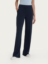 Pantalone ampio con tasche in jersey di viscosa crêpe Blu Donna - Ragno