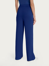 Pantalone ampio con tasche in jersey di viscosa crêpe Blu Donna - Ragno