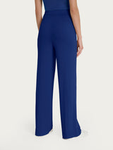 Pantalone ampio con tasche in jersey di viscosa crêpe Blu Donna - Ragno