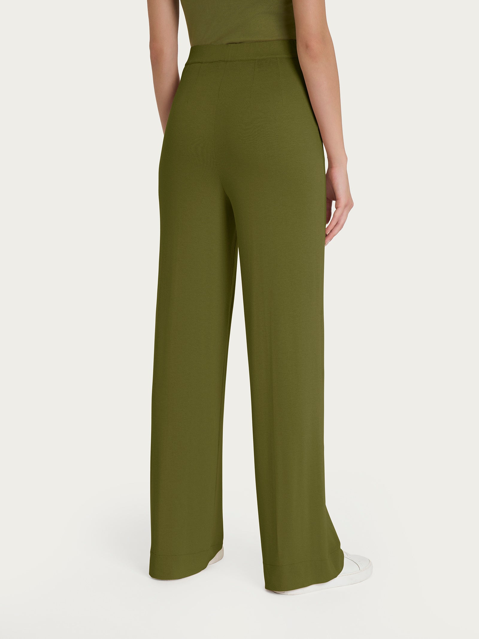 Pantalone ampio con tasche in jersey di viscosa crêpe Verdi Donna - Ragno