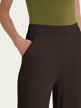 Pantalone ampio con tasche in jersey di viscosa crêpe Marroni Donna - Ragno