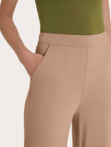 Pantalone ampio con tasche in jersey di viscosa crêpe Marroni Donna - Ragno