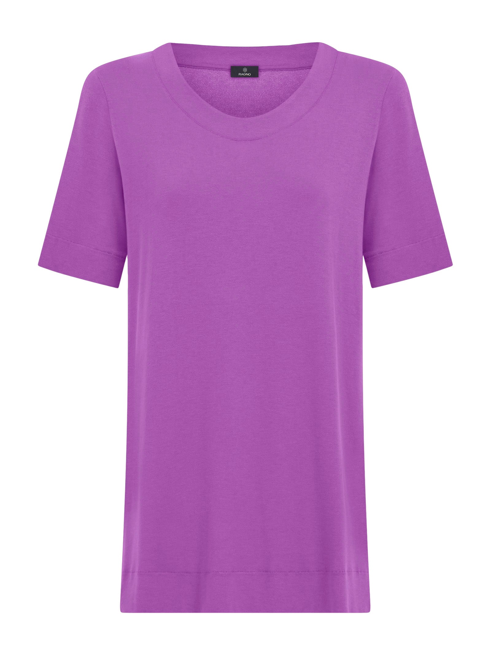 Crew neck t shirt in crepe viscose jersey Dewberry Ragno