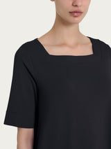 Maglietta con manica 3/4 in jersey di viscosa crêpe Neri Donna - Ragno