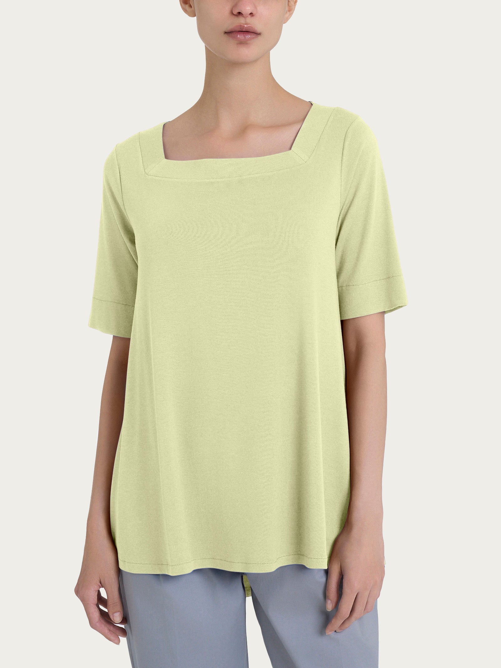 Maglietta con manica 3/4 in jersey di viscosa crêpe Verdi Donna - Ragno