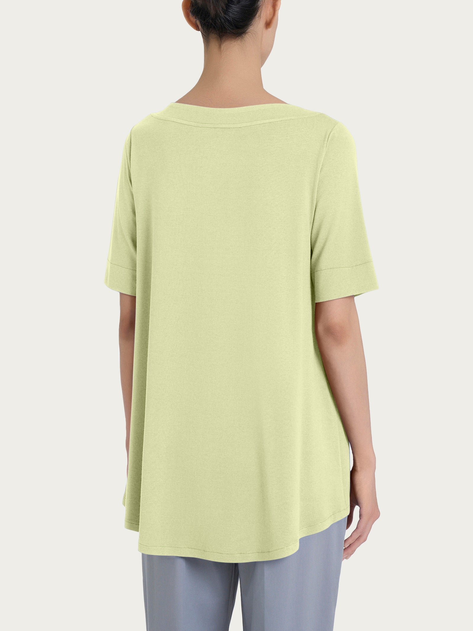 Maglietta con manica 3/4 in jersey di viscosa crêpe Verdi Donna - Ragno