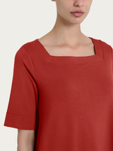 Maglietta con manica 3/4 in jersey di viscosa crêpe Rossi Donna - Ragno