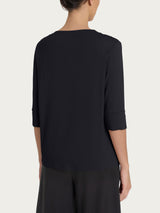 Cardigan corto in jersey di viscosa crêpe Neri Donna - Ragno