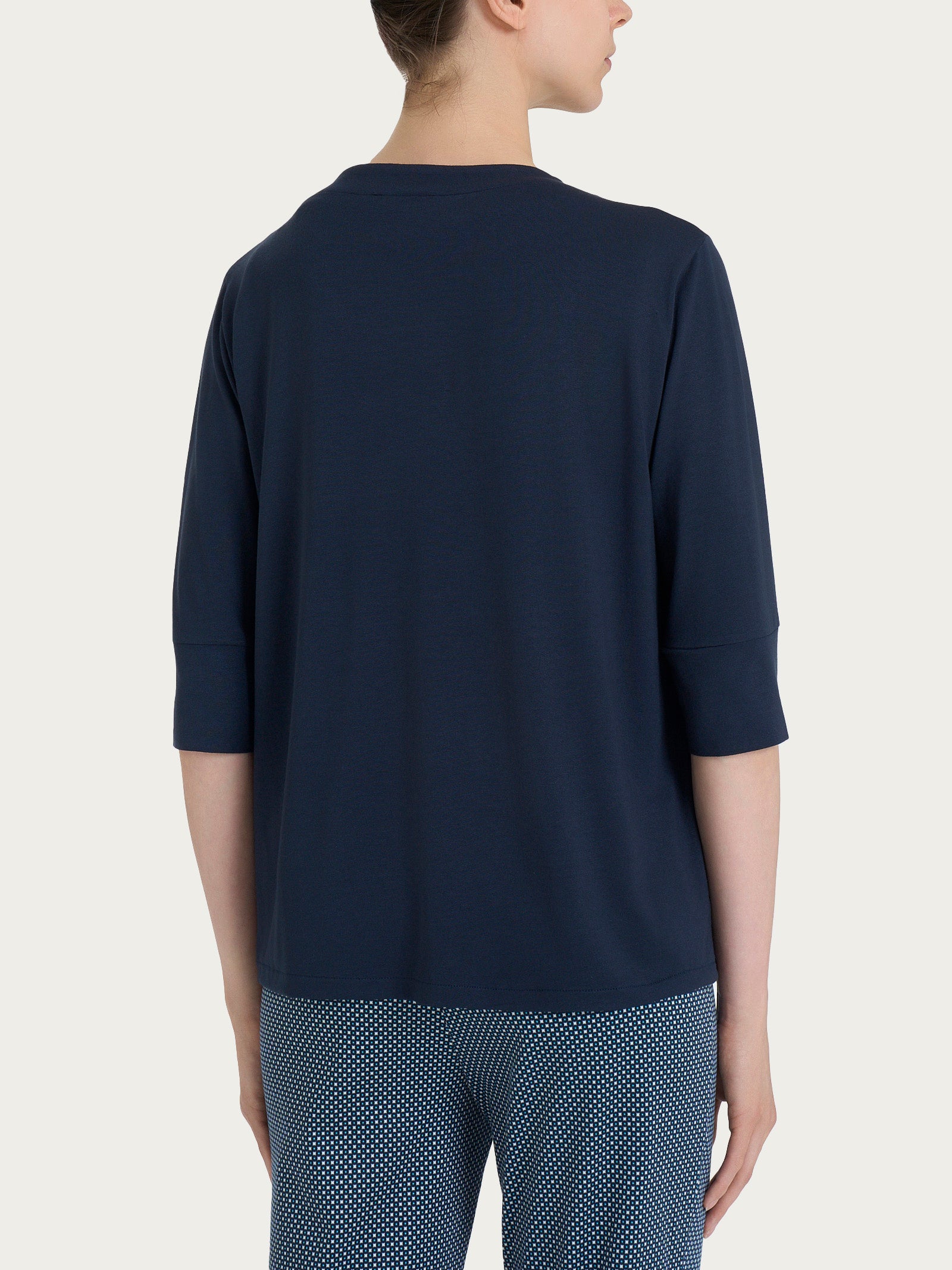 Cardigan corto in jersey di viscosa crêpe Blu Donna - Ragno