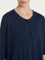 Cardigan corto in jersey di viscosa crêpe Blu Donna - Ragno