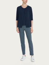 Cardigan corto in jersey di viscosa crêpe Blu Donna - Ragno