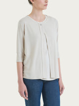 Cardigan corto in jersey di viscosa crêpe Bianchi Donna - Ragno
