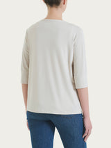 Cardigan corto in jersey di viscosa crêpe Bianchi Donna - Ragno