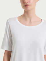 Maglietta girocollo a manica corta in misto viscosa Bianchi Donna - Ragno