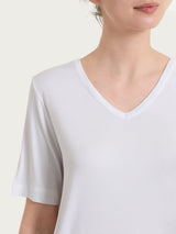Maglietta con scollo a V in Viscosa Summer Bianchi Donna - Ragno