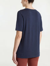 Maglietta con scollo a V in Viscosa Summer Blu Donna - Ragno