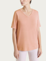 Maglietta con scollo a V in Viscosa Summer Arancioni Donna - Ragno