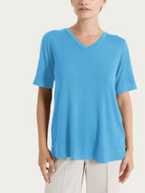Maglietta con scollo a V in Viscosa Summer Azzurri Donna - Ragno