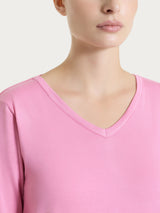 Maglietta con scollo a V in Viscosa Summer Rosa Donna - Ragno