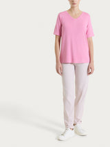Maglietta con scollo a V in Viscosa Summer Rosa Donna - Ragno