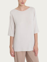 Maglietta con manica 3/4 in misto viscosa Bianchi Donna - Ragno