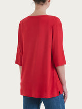 Maglietta con manica 3/4 in misto viscosa Rossi Donna - Ragno