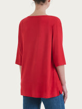 Maglietta con manica 3/4 in misto viscosa Rossi Donna - Ragno