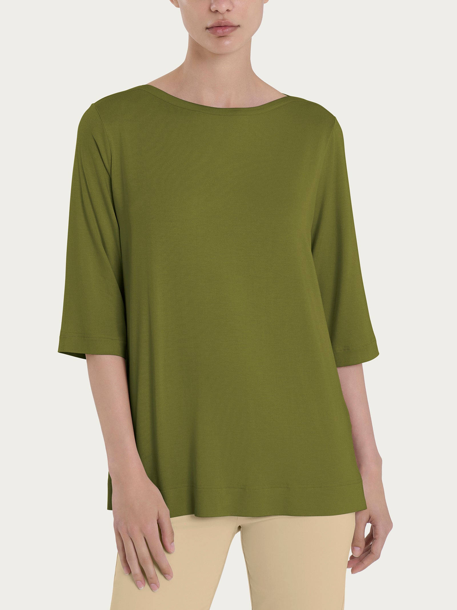 Maglietta con manica 3/4 in misto viscosa Verdi Donna - Ragno